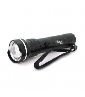 Фонарь ручной Watton WT-010, 1LED CREE Q5, 3W, 5 режима, ZOOM,18650 / 3200mah, Black, IP40, СЗУ под 2 акб, 180х45х34мм, BOX