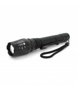 Фонарь ручной Watton WT-241, 1LED Cree Q5, 3W, 5 режимов, ZOOM, 2х18650/2800mah, Black, IP44, СЗУ+АЗУ, 222х34х25мм, BOX