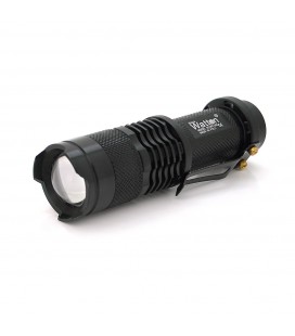 Фонарь ручной Watton WT-304, 1LED CREE Q5, 3W, 3 режима+Zoom, АА/1300mah, Black, IP40, СЗУ, 92х26х26мм, BOX