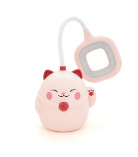 Гибкая настольная лампа PINK CAT с органайзером СS-290-3, 2 режима, 4,2V 600mAh. 3 часа работы, 42см, 200гр, Box