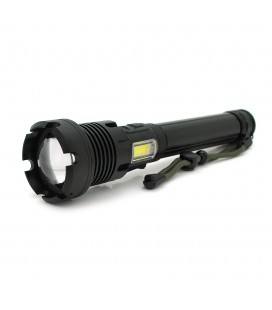 Фонарь ручной Voltronic XHP90, 1LED XHP90, 45W, боковой светодиод, 7 режима, ZOOM,2х18650/6200mah, Black, IP40, кабель USB- Type