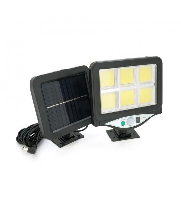 Уличный фонарь BK-128-6 c cолнечной панелью+пульт, встроенный аккум, крепление на стену, 4COB, Black