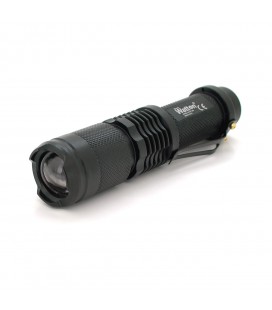 Фонарь ручной Watton WT-086, 1LED Cree T6, 3W, 4 режима, ZOOM, 18650/2800mah, Black, IP44, СЗУ от USB, 115х28х22мм, BOX