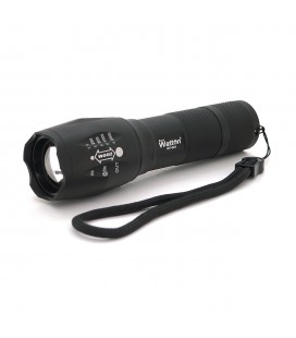 Фонарь ручной Watton WT-023, 1LED Cree T6, 3W, 5 режимов, ZOOM, 18650/2800mah (переходник3*AAA), Black, IP44, СЗУ, 130х33х28мм, 