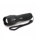 Ліхтар ручний Watton WT-023, 1LED Cree T6, 3W, 5 режимів, ZOOM, 18650/2800mah (перехідник 3*AAA), Black, IP44, СЗУ, 130х33х28мм,