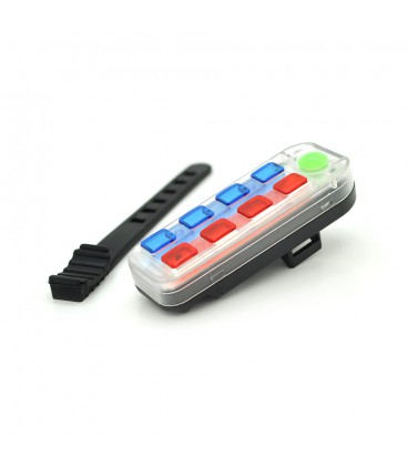 Задній стоп для велосипеда QX-W08B, 5 режимів, акумулятор, кабель USB, Red/Blue, Box