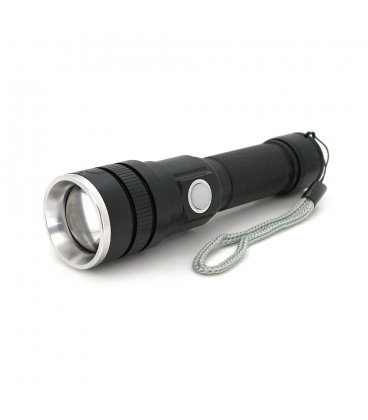 Фонарь ручной BAILONG BL-611-P50, 1LED P50, 10W, 2 режима, ZOOM, 18650/2800mAh, Black, IP44, USB-microUSB, 142х36х28мм, BOX