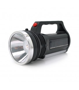 Ліхтар пошуковий ForLife FL-3276, 1LED+COB T6, 10W, 1+1 режим, 750mah, Black, IP40, кабель 220В+Solar, 170х80х100мм, BOX