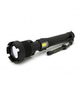 Фонарь ручной Voltronic XHP90.2, 1LED XHP110, 72W, боковой светодиод, 7 режима, ZOOM,2х18650/без Акб, Black, IP40, кабель USB-mi