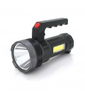 Ліхтар пошуковий USHL-828, 1LED T6+COB, 3W, 3+1 режими, 1200mah, Black, IP40, USB кабель+Solar, 150х60х90мм, BOX
