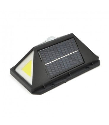 Уличный фонарь с сумеречным датчиком c cолнечной панелью, крепление на стену 100COB, Black