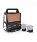 Ліхтар переносний KENSA FP-05-W-S-L+Solar+FM+MP3+Bluetooth+AUX, 2 лампи дод. освітлення, 2 режими, заряд від 5V, батарея 2*18650