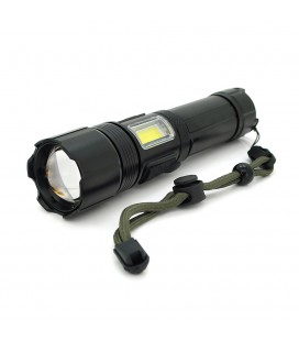 Ліхтар ручний Voltronic XHP70-XST1821, 1LED Cree XHP50.2, 19W, бічний світлодіод, 7 режими, ZOOM,18650/ААА /2600mah, Black, IP40