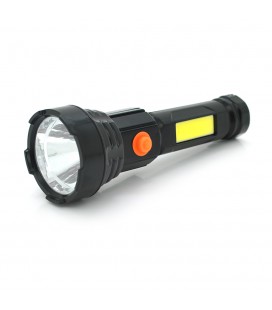 Фонарь переносной PT-8916, 1+1 режим, 1+COB, встроенный аккумулятор, USB кабель, Box