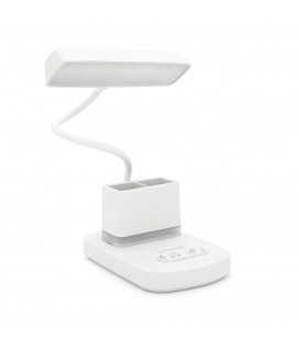 Гибкая настольная лампа BKL-L9 с органайзером, 3+ 1режим (белый+теплый белый), сенсорное включение, встроенный аккум 500mAh,17х4