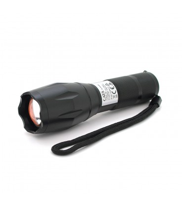 Ліхтар ручний CATA CT-8025, 1LED Cree XM-L T6, 10W, 5 режимів, ZOOM, 18650/3400 вбудований, Black, IP44, microUSB, 132х33х27мм, 