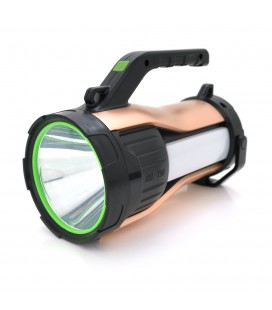 Ліхтар пошуковий Haoerliang HEL-T96, 1LED+COB T6, 10W, 3+2+2 режими, 20000mah, Black/Gold, IP40, USB кабель+Solar, 200х95х140мм,