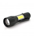 Фонарик ручной GOLD ORION YT29204, 3WLED+COB, CREE Q5, Zoom, 3 режима, алюминий, встроенный аккум, USB кабель, IP44, 98х24х20, B
