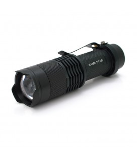 Фонарь ручной KAMASTAR KM-82, 1LED CREE Q5, 3W, 3 режима, ZOOM, АА/1300mah, Black, IP40, СЗУ, 82х26х26мм, BOX
