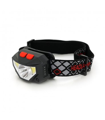 Налобний ліхтарик Voltronic XPG, 1 led 3W, 2 Led Cob, 3 режими, корпус-пластик, водостійкий, ip44, sensor, живлення АКБ вбудован