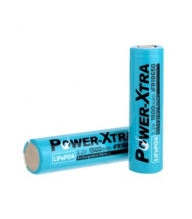 Літій-залізо-фосфатний акумулятор LiFePO4 Power-Xtra IFR18650 1500mah 3.2V, BLUE