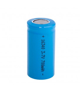 Акумулятор Li-Ion Vipow ICR16340/CR123 FlatTop, 700mAh, 3.7V, Blue Q50/500