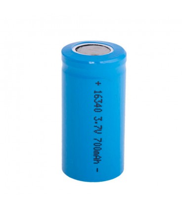 Акумулятор Li-Ion Vipow ICR16340/CR123 FlatTop, 700mAh, 3.7V, Blue Q50/500