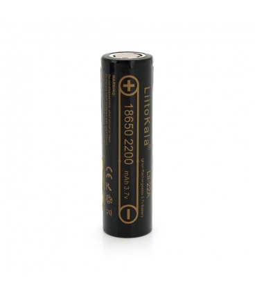 Акумулятор 18650 Li-Ion LiitoKala Lii-22A, 2200mah (2100-2300mah), 3.7V (2.75-4.2V), Black, PVC BOX Q2,  цена за 1 шт
