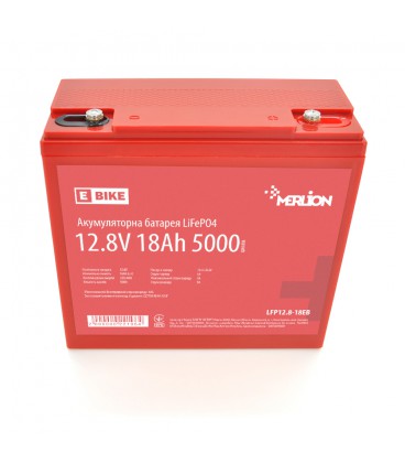 Літій-залізо-фосфатний акумулятор Merlion LiFePO4 12.8V 18AH (4S3P/BMS-20A), (181x77x167) для електротранспорту, 5000 циклів, Q6