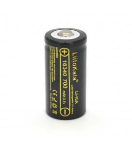 Акумулятор 16340/CR123 Li-Ion LiitoKala Lii-16A, 700mah, 3.7V (2.5-4.2V), Black