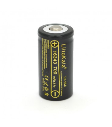 Акумулятор 16340/CR123 Li-Ion LiitoKala Lii-16A, 700mah, 3.7V (2.5-4.2V), Black
