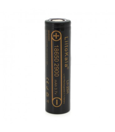 Акумулятор 18650 Li-Ion LiitoKala Lii-29A, 2900mah (2850-2950mah), 3.7V (2.75-4.2V), Black, PVC BOX Q2,  цiна за 1 шт