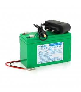 Аккумуляторна батарея літіева QiSuo 12 V 6A с елементами Li-ion 18650  (150X65X94)  вага 605 грамм+ зарядний пристрій 12,6V 1A