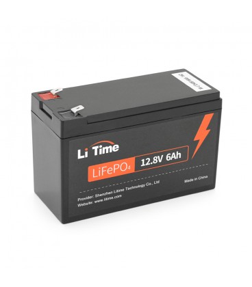 Аккумуляторная батарея Li-TIME LiFePO4 12.8V 6Ач 76Wh,BMS 6A F2, 151*65*94mm