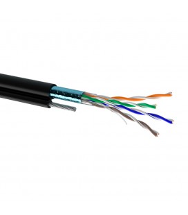 Кабель Одескабель КППЕт-ВП (100) 4 * 2 * 0,51 (F/UTP-cat.5E), СU, ізоляція ПЕ, екр., З трос. 7 * 0,5 для зовн. раб., 500м