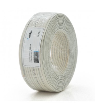 Телефонний кабель Merlion 4 жильний 28awg CCS 100 метрів в бухті бежевий