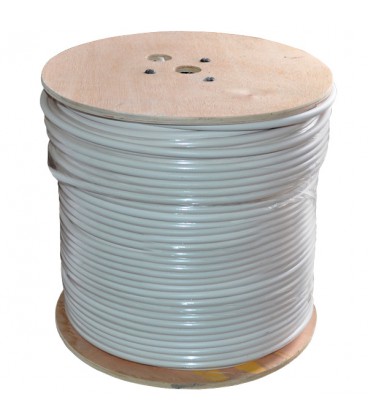 Кабель коаксіальний з живленням RITAR W305-RG690 + 2x0.5mm, 1,02 мм.CU, 64x0.12m CCA жовтий екран, 75 Ом, FPE, оболонка 6,91мм б