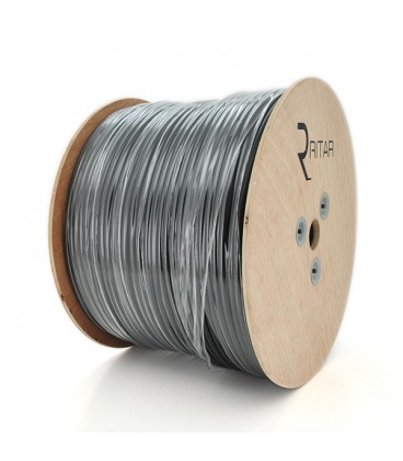 Кабель коаксіальний з живленням RITAR B305-RG59 + 2x0.5mm2, 0,81 мм.CU, 64x0.12m CCA жовтий екран, 75 Ом, FPE, оболонка 6,91мм ч