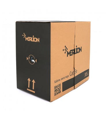 Кабель КВПЭ FTP (4*2*0.51) 4p 24 AWG, Merlion, (CCA), экран для внутр. работ, 305м, Grey, Corton BOX (350x350x420), Q2