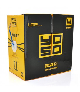 Кабель КВП 4х2х0,5мм, (UTP-cat 5E), YOSO, (CCA), для внутрішніх робіт, blue, 305м.
