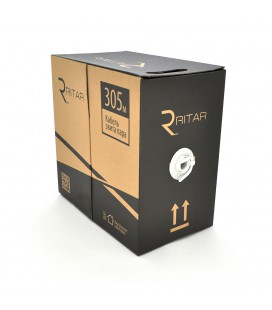 Кабель КНПЕ FTP-cat.6 (4 * 2 * 0.56), Ritar, (CU), для зовн. робіт, 305м, White, Corton BOX, Q2