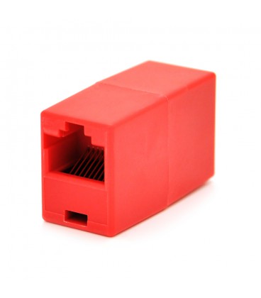 З'єднувач RJ45 8P8C мама/мама RJ45 для з'єднання кабелю, червоний, Q100