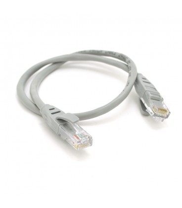 Патч-корд литий VEGGIEG, CCA, UTP, RJ45, Cat.5e, 0,5m, сірий