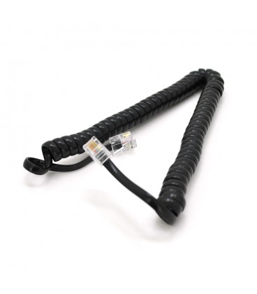 Патч-корд телефонный, RJ11, 2,0m, гофрированный, черный