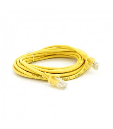 Патч-корд литий RITAR, UTP, RJ45, Cat.5e, 5m, жовтий, Cu (мідь) Q300