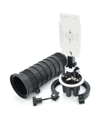 Муфта оптична Merlion ML-OP-F105H-24C, герметична, 4 введення, до 2-х касет, до 24 зварок, матеріал PP