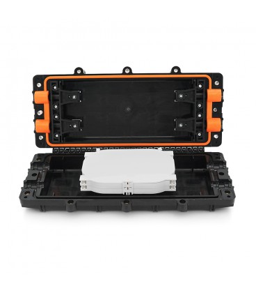 Муфта оптична Merlion ML-OP-F008-48C, герметична, 4 введення, до 2-х касет, до 24 зварок, матеріал PC