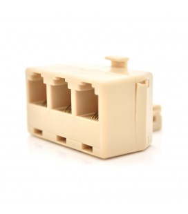 Розгалужувач RJ11 6P4C мама/3 Х мама RJ11 для розгалуження кабелю, білий, Q50
