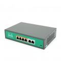 Комутатор POE SICSO 48V з 4 портами POE 100Мбіт + 2порт Ethernet (UP-Link) 100Мбіт, з посил. сигн. до 250м, корпус-метал, Silver