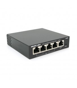 Комутатор POE 48V Mercury S105P 48V 5 портів Ethernet 10/100 Мбіт / сек, БП в комплекті, BOX Q200